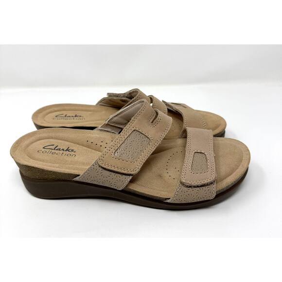 Clarks Women's Calenne Maye Wedge Sandal, Sand Combi, Size 8.5 - Picture 3 of 7